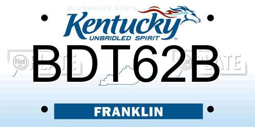 BDT62B Kentucky License Plate