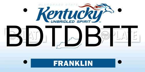 BDTDBTT Kentucky License Plate