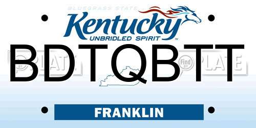 BDTQBTT Kentucky License Plate