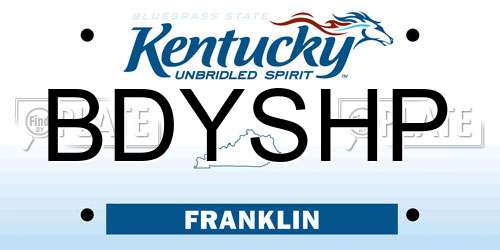BDYSHP Kentucky License Plate