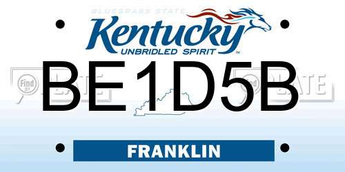 BE1D5B Kentucky License Plate