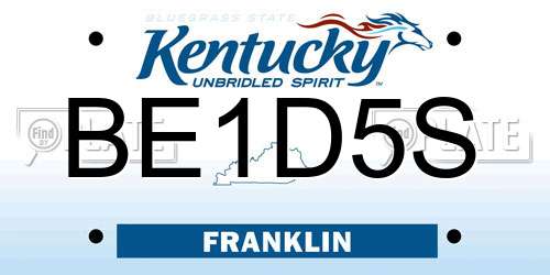 BE1D5S Kentucky License Plate