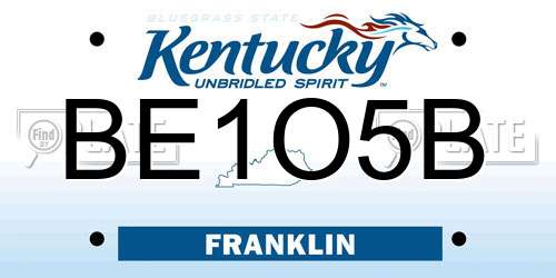 BE1O5B Kentucky License Plate