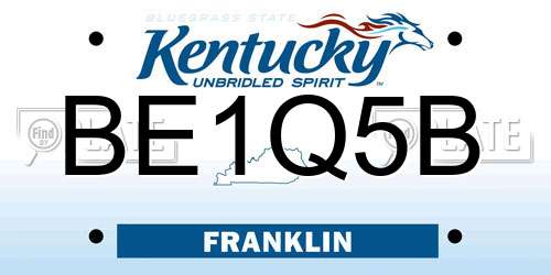 BE1Q5B Kentucky License Plate