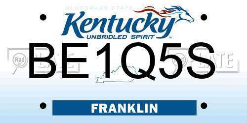 BE1Q5S Kentucky License Plate