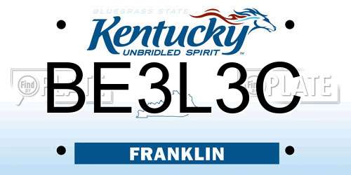 BE3L3C Kentucky License Plate