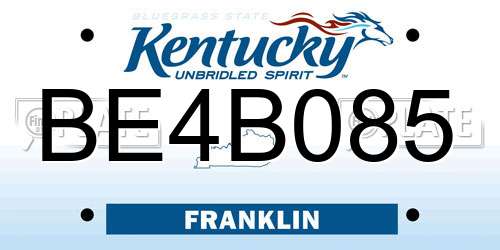 BE4B085 Kentucky License Plate