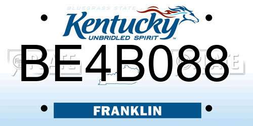 BE4B088 Kentucky License Plate