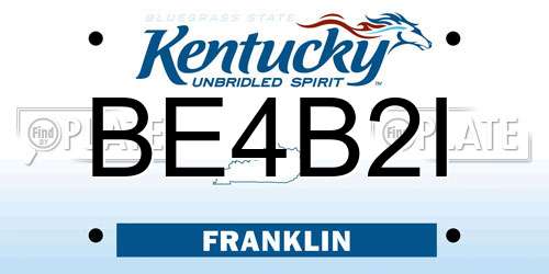 BE4B2I Kentucky License Plate