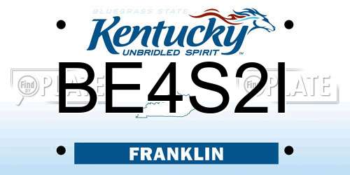 BE4S2I Kentucky License Plate
