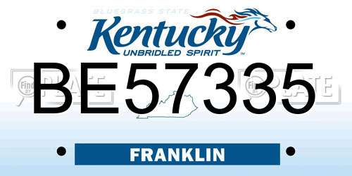 BE57335 Kentucky License Plate