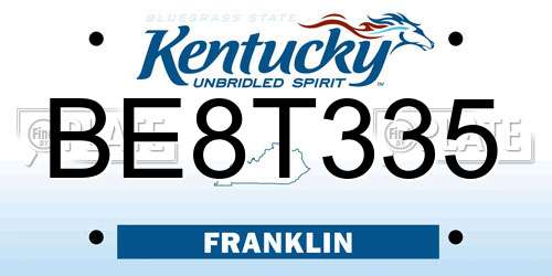 BE8T335 Kentucky License Plate