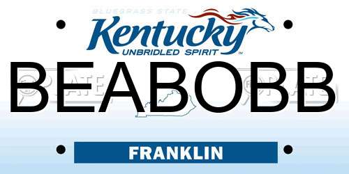 BEABOBB Kentucky License Plate