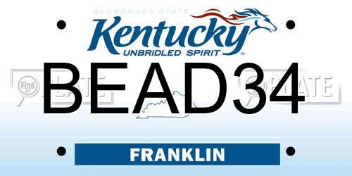 BEAD34 Kentucky License Plate