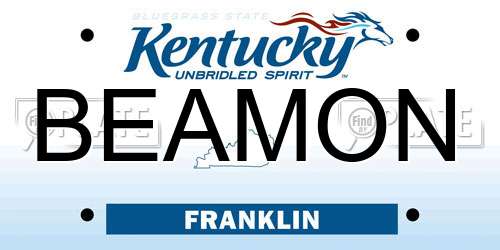 BEAMON Kentucky License Plate