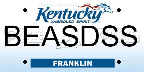 BEASDSS Kentucky License Plate