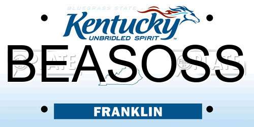 BEASOSS Kentucky License Plate