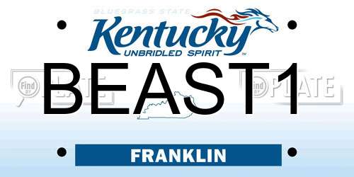 BEAST1 Kentucky License Plate