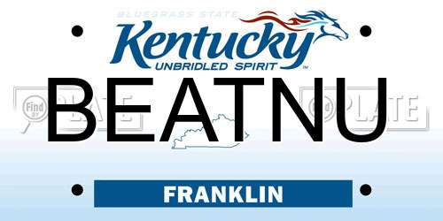 BEATNU Kentucky License Plate