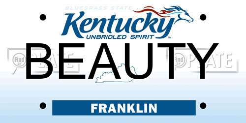 BEAUTY Kentucky License Plate