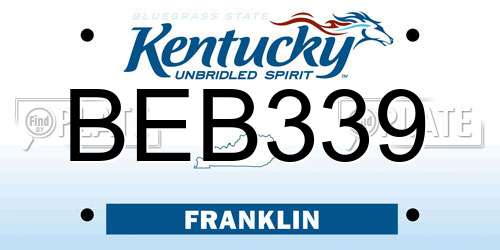 BEB339 Kentucky License Plate