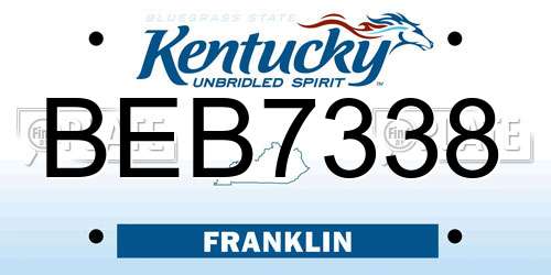 BEB7338 Kentucky License Plate