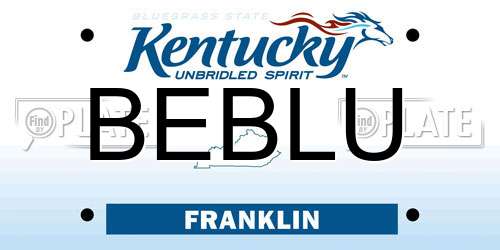 BEBLU Kentucky License Plate
