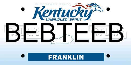 BEBTEEB Kentucky License Plate