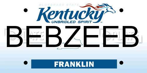 BEBZEEB Kentucky License Plate