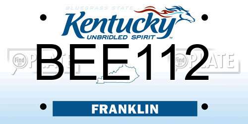 BEE112 Kentucky License Plate