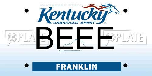 BEEE Kentucky License Plate