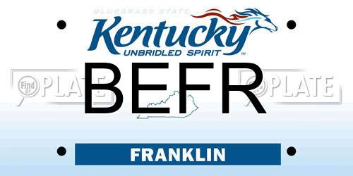 BEFR Kentucky License Plate