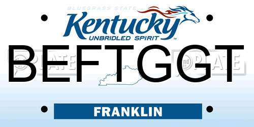 BEFTGGT Kentucky License Plate