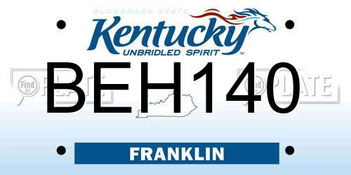 BEH140 Kentucky License Plate
