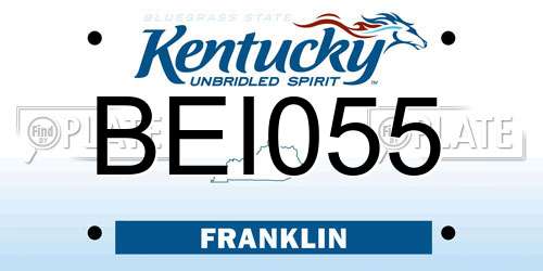 BEI055 Kentucky License Plate