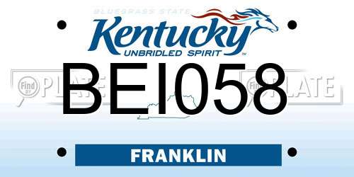 BEI058 Kentucky License Plate
