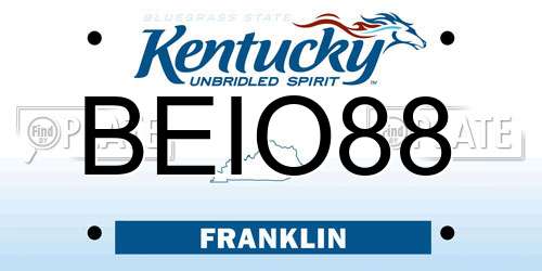 BEIO88 Kentucky License Plate