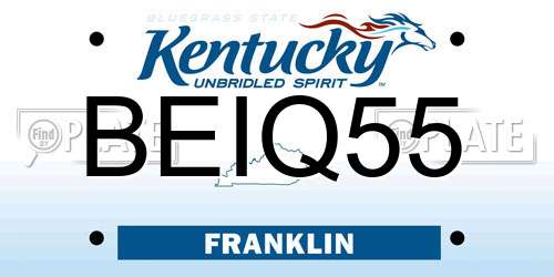 BEIQ55 Kentucky License Plate