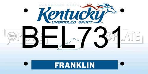 BEL731 Kentucky License Plate