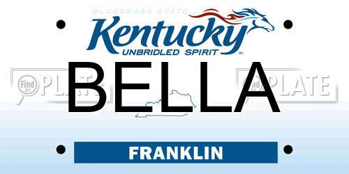 BELLA Kentucky License Plate
