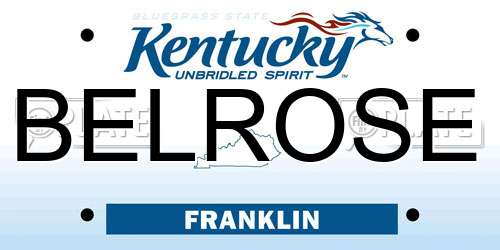 BELROSE Kentucky License Plate