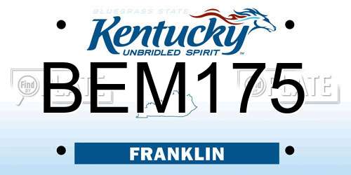 BEM175 Kentucky License Plate