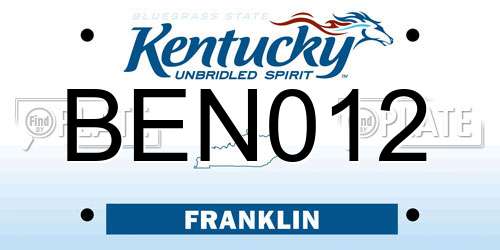 BEN012 Kentucky License Plate