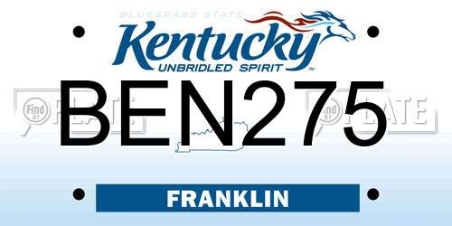 BEN275 Kentucky License Plate