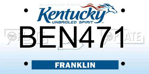 BEN471 Kentucky License Plate