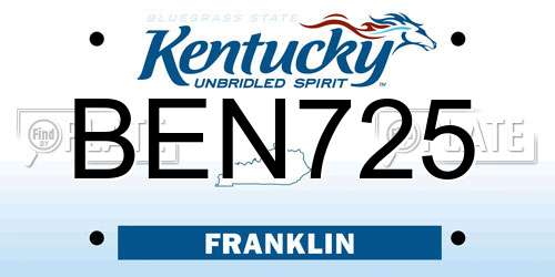 BEN725 Kentucky License Plate