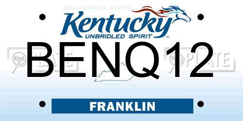 BENQ12 Kentucky License Plate