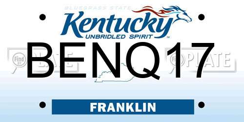 BENQ17 Kentucky License Plate