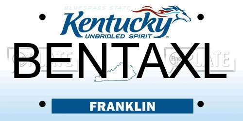 BENTAXL Kentucky License Plate