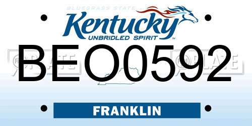 BEO0592 Kentucky License Plate